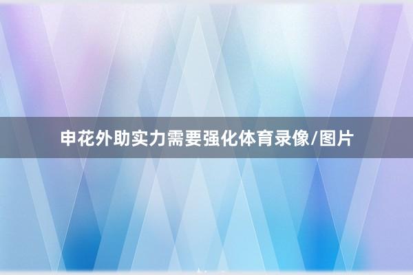 申花外助实力需要强化体育录像/图片