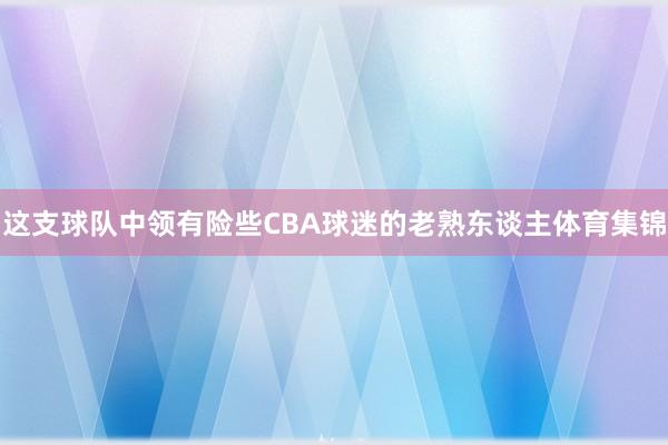 这支球队中领有险些CBA球迷的老熟东谈主体育集锦