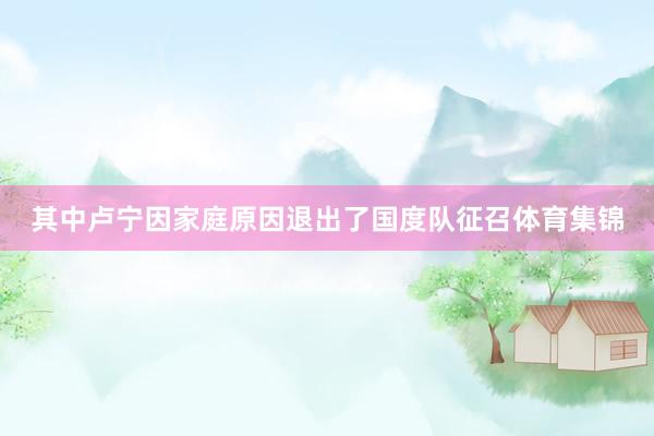 其中卢宁因家庭原因退出了国度队征召体育集锦