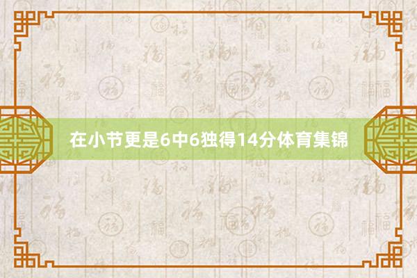 在小节更是6中6独得14分体育集锦