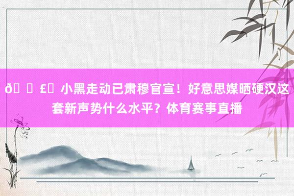 🗣️小黑走动已肃穆官宣！好意思媒晒硬汉这套新声势什么水平？体育赛事直播