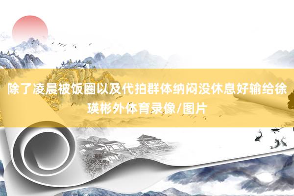 除了凌晨被饭圈以及代拍群体纳闷没休息好输给徐瑛彬外体育录像/图片