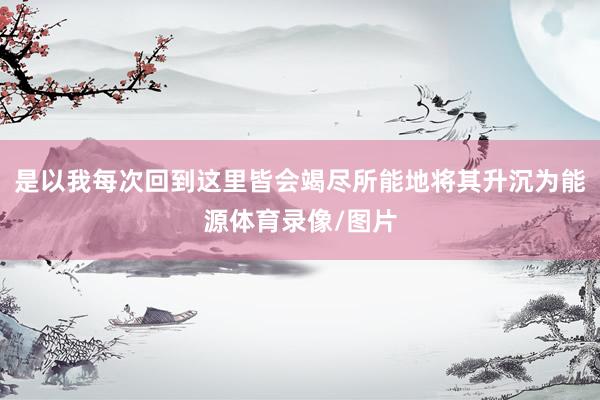 是以我每次回到这里皆会竭尽所能地将其升沉为能源体育录像/图片