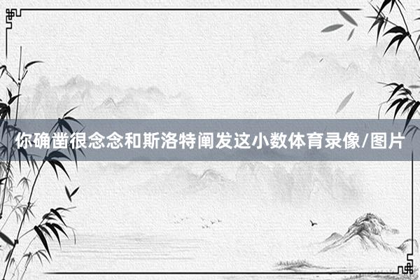 你确凿很念念和斯洛特阐发这小数体育录像/图片