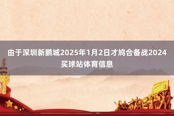 由于深圳新鹏城2025年1月2日才鸠合备战2024买球站体育信息