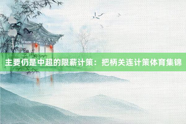 主要仍是中超的限薪计策：把柄关连计策体育集锦