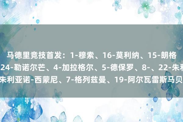 马德里竞技首发：1-穆索、16-莫利纳、15-朗格莱、21-哈维-格拉、24-勒诺尔芒、4-加拉格尔、5-德保罗、8-、22-朱利亚诺-西蒙尼、7-格列兹曼、19-阿尔瓦雷斯马贝拉首发：体育赛事直播