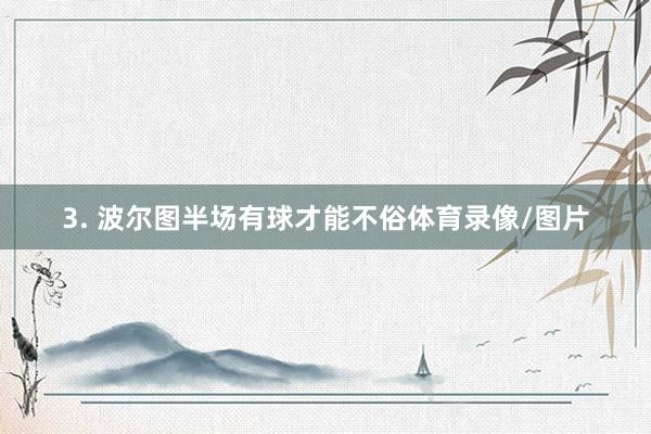 3. 波尔图半场有球才能不俗体育录像/图片