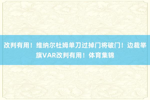 改判有用！维纳尔杜姆单刀过掉门将破门！边裁举旗VAR改判有用！体育集锦