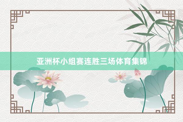 亚洲杯小组赛连胜三场体育集锦