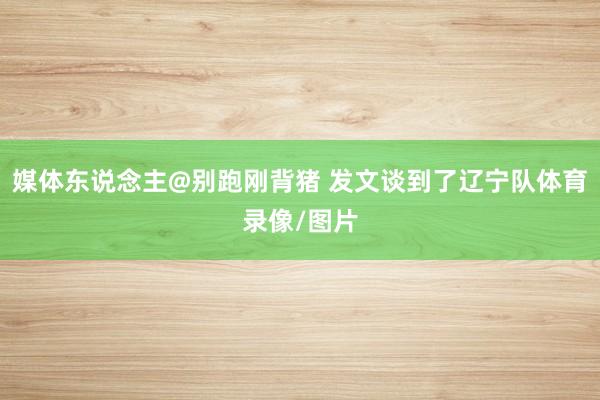媒体东说念主@别跑刚背猪 发文谈到了辽宁队体育录像/图片