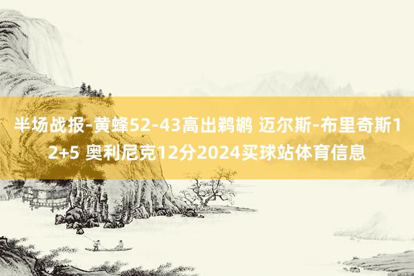 半场战报-黄蜂52-43高出鹈鹕 迈尔斯-布里奇斯12+5 奥利尼克12分2024买球站体育信息