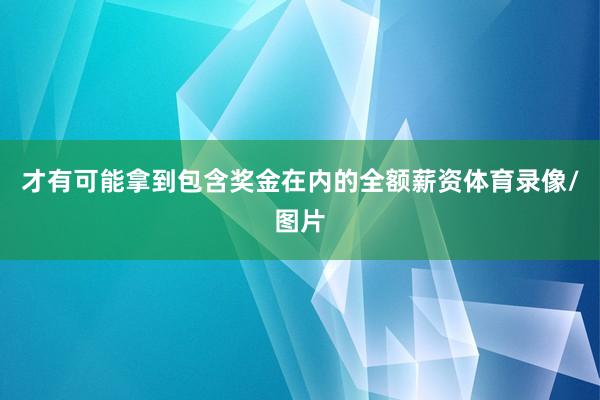 才有可能拿到包含奖金在内的全额薪资体育录像/图片