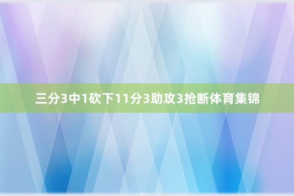 三分3中1砍下11分3助攻3抢断体育集锦