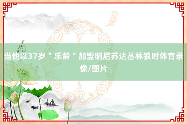 当他以37岁＂乐龄＂加盟明尼苏达丛林狼时体育录像/图片