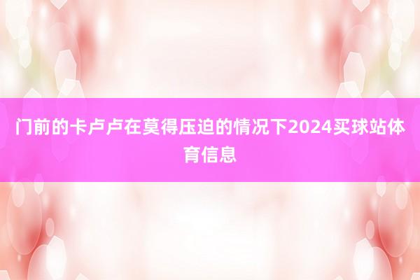门前的卡卢卢在莫得压迫的情况下2024买球站体育信息