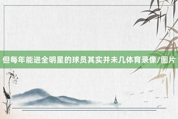 但每年能进全明星的球员其实并未几体育录像/图片