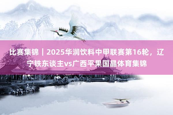 比赛集锦｜2025华润饮料中甲联赛第16轮，辽宁铁东谈主vs广西平果国晶体育集锦