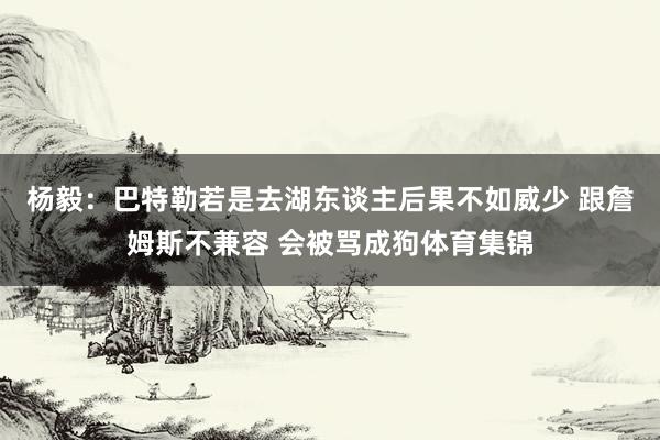 杨毅：巴特勒若是去湖东谈主后果不如威少 跟詹姆斯不兼容 会被骂成狗体育集锦