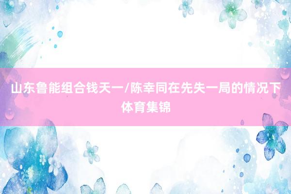 山东鲁能组合钱天一/陈幸同在先失一局的情况下体育集锦