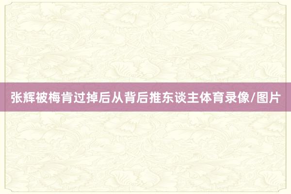 张辉被梅肯过掉后从背后推东谈主体育录像/图片