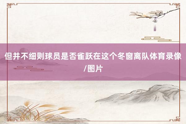 但并不细则球员是否雀跃在这个冬窗离队体育录像/图片