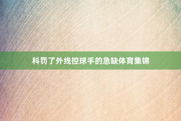 科罚了外线控球手的急缺体育集锦