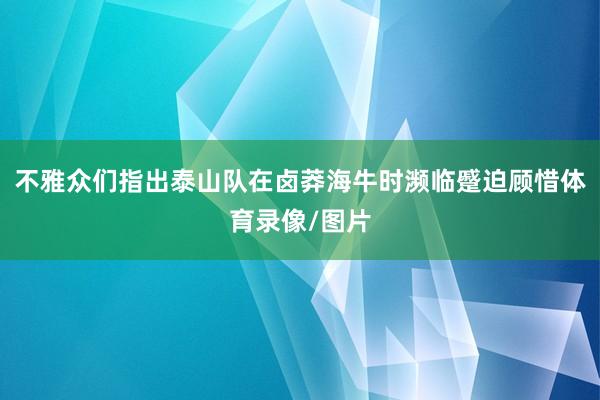 不雅众们指出泰山队在卤莽海牛时濒临蹙迫顾惜体育录像/图片