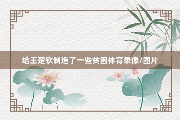 给王楚钦制造了一些贫困体育录像/图片